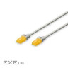 Патч-корд DIGITUS cat.6A U-UTP, 10м, AWG 26/7, Cu, LSZH, сірого кольору (DK-1613-A-100)