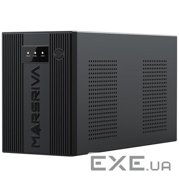 ДБЖ Marsriva MR-UF3000, 3000ВА/1800Вт, Line-Interactive, LED version, 2х Schuko, 4*12V/9Ah, metal