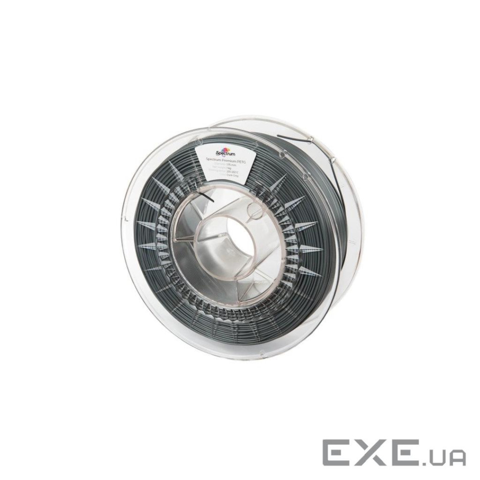 Пластик для 3D-принтера Spectrum PET-G Premium 1.75mm DARK GREY 1kg (RAL 7011) (80310)