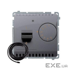 Регулятор температури Basic з зовнішнім датчиком у комплекті, 16A 230V, сталь inox (BMRT10ZS.02/21)