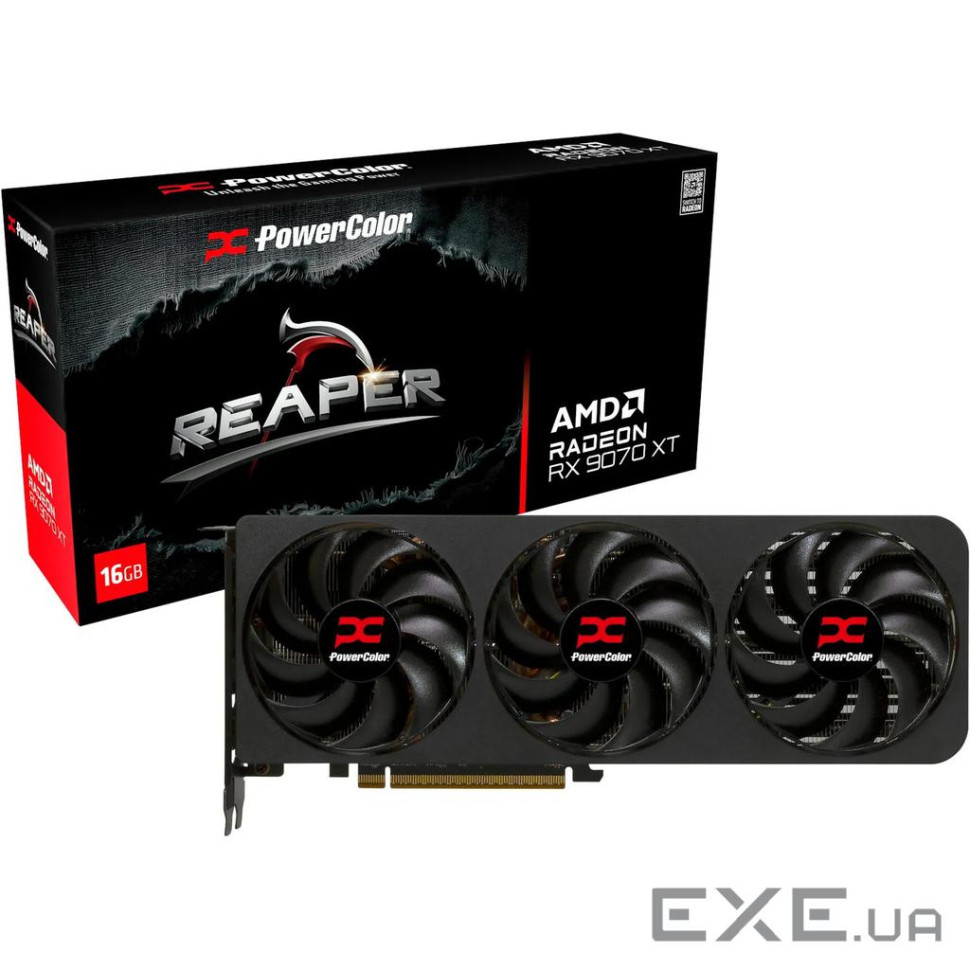 Відеокарта POWERCOLOR Reaper AMD Radeon RX 9070 XT 16GB GDDR6 (RX9070XT 16G-A) (RX 9070 XT 16G-A)
