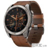 Смарт-годинник Garmin fenix 8 51mm,AMOLED,Sapphire, Bare Ti, Blk/Chsnt Lthr (010-02905-40)