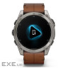 Смарт-годинник Garmin fenix 8 51mm,AMOLED,Sapphire, Bare Ti, Blk/Chsnt Lthr (010-02905-40)
