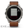 Смарт-годинник Garmin fenix 8 51mm,AMOLED,Sapphire, Bare Ti, Blk/Chsnt Lthr (010-02905-40)