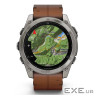 Смарт-годинник Garmin fenix 8 51mm,AMOLED,Sapphire, Bare Ti, Blk/Chsnt Lthr (010-02905-40)