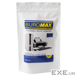 Серветки Buromax Wet wipes for OFFICE Equipment 100pcs, plastic pouch (BM.0801-01)