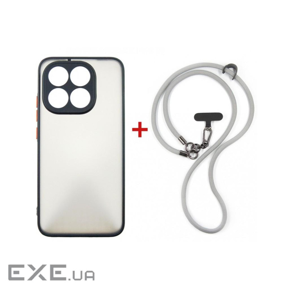 Чохол до мобільного телефона Dengos Case + Cross-body Strap Xiaomi 15T Black+Grey (DG-KM-CCRB-55)