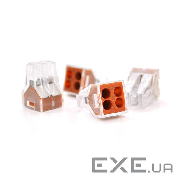 Клемна колодка натискна 4-дротова Wago, Grey (K773-104) (13335)