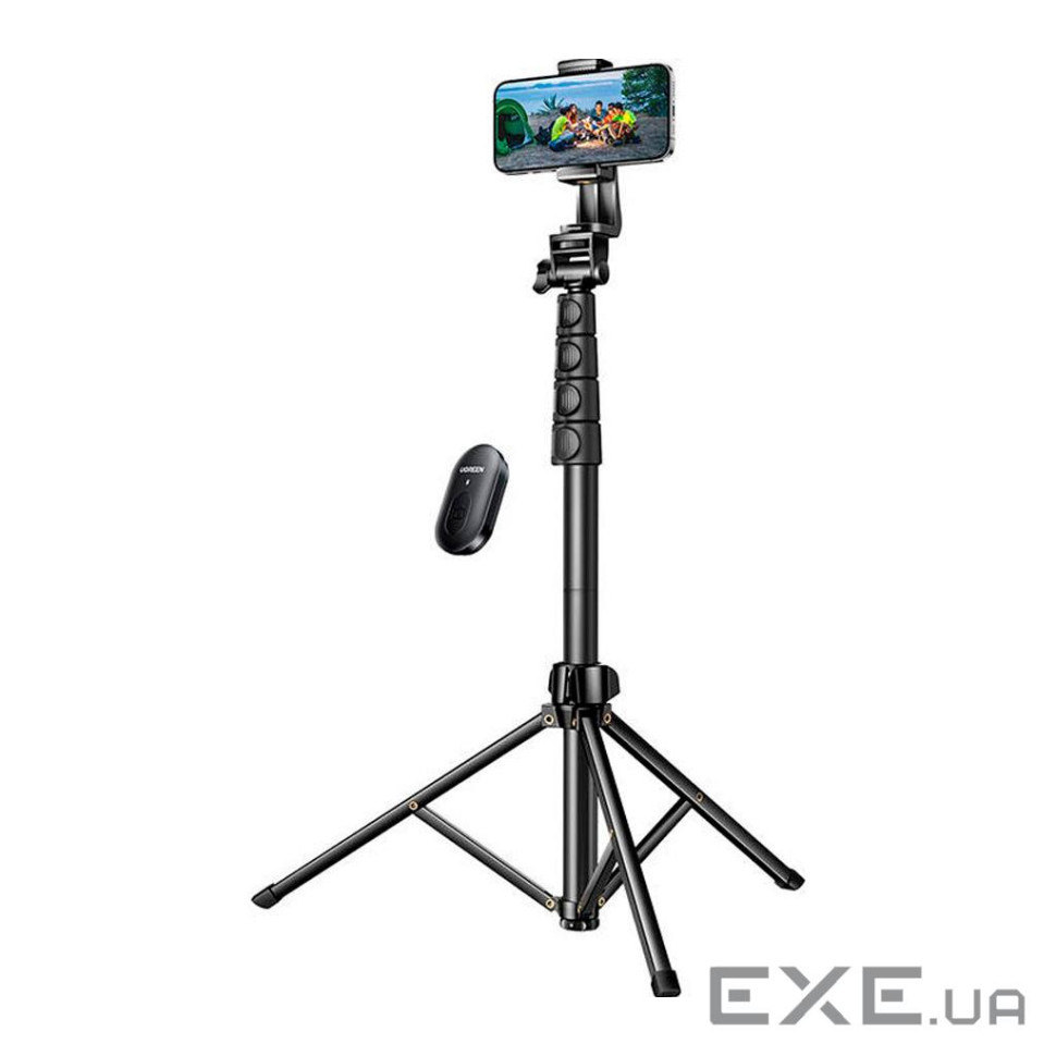 Штатив UGREEN LP680 Selfie Stick Tripod with Bluetooth Remote Black (15609)