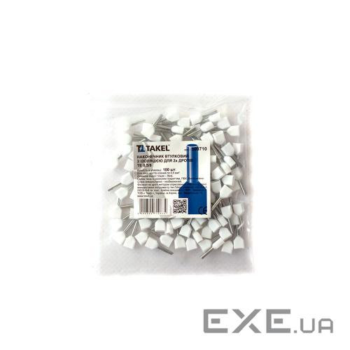 Втулковий наконечник з ізоляцією для двох дротів TE 0.5/8 100шт білий (087548)