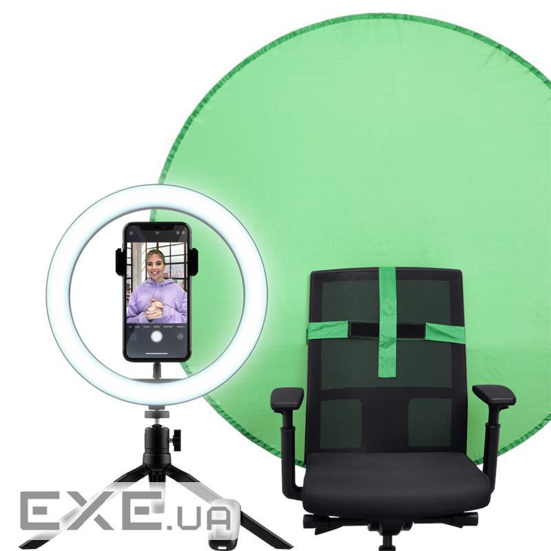 Комплект для стримінгу Trust Maku+ 2-in-1 Streaming Kit, зелений фон та кільцева лампа (24881)