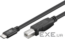 Перехідник обладнання USB Type-C-2.0B M/M 1.0m,(USB2.0) D=3.8mm Gold Cu,чорний (84.00.7049-1) (84.00.7049-1)