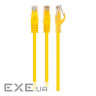 Патч корд PP6U-5M / Y, UTP, категорія. 6, литий, 50u "штекер із засувкою, 5 м, жовтий (PP6U-5M/Y)