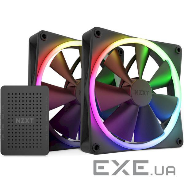 Комплект вентиляторів NZXT F140 RGB Black 2-Pack (RF-R14DF-B1)