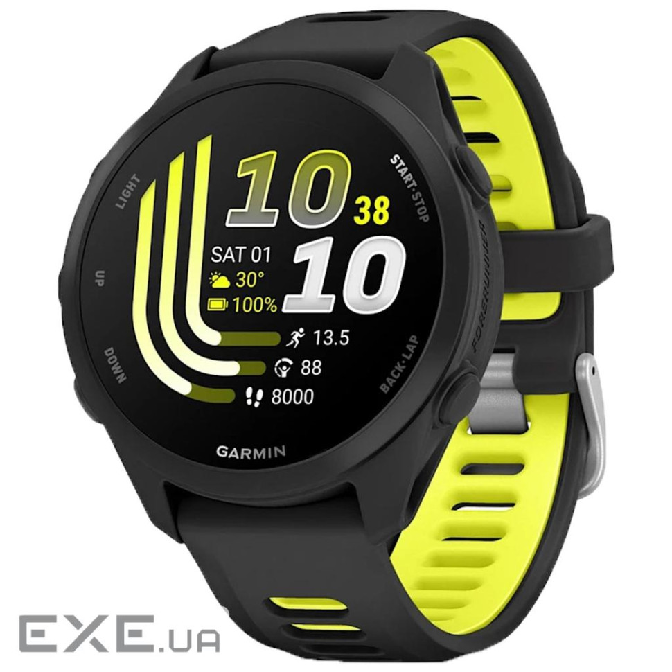 Смарт-годинник Garmin Forerunner 170 Music, GPS, WiFi, Black/Amp Yellow, GPS смарт-го (010-03920-10)