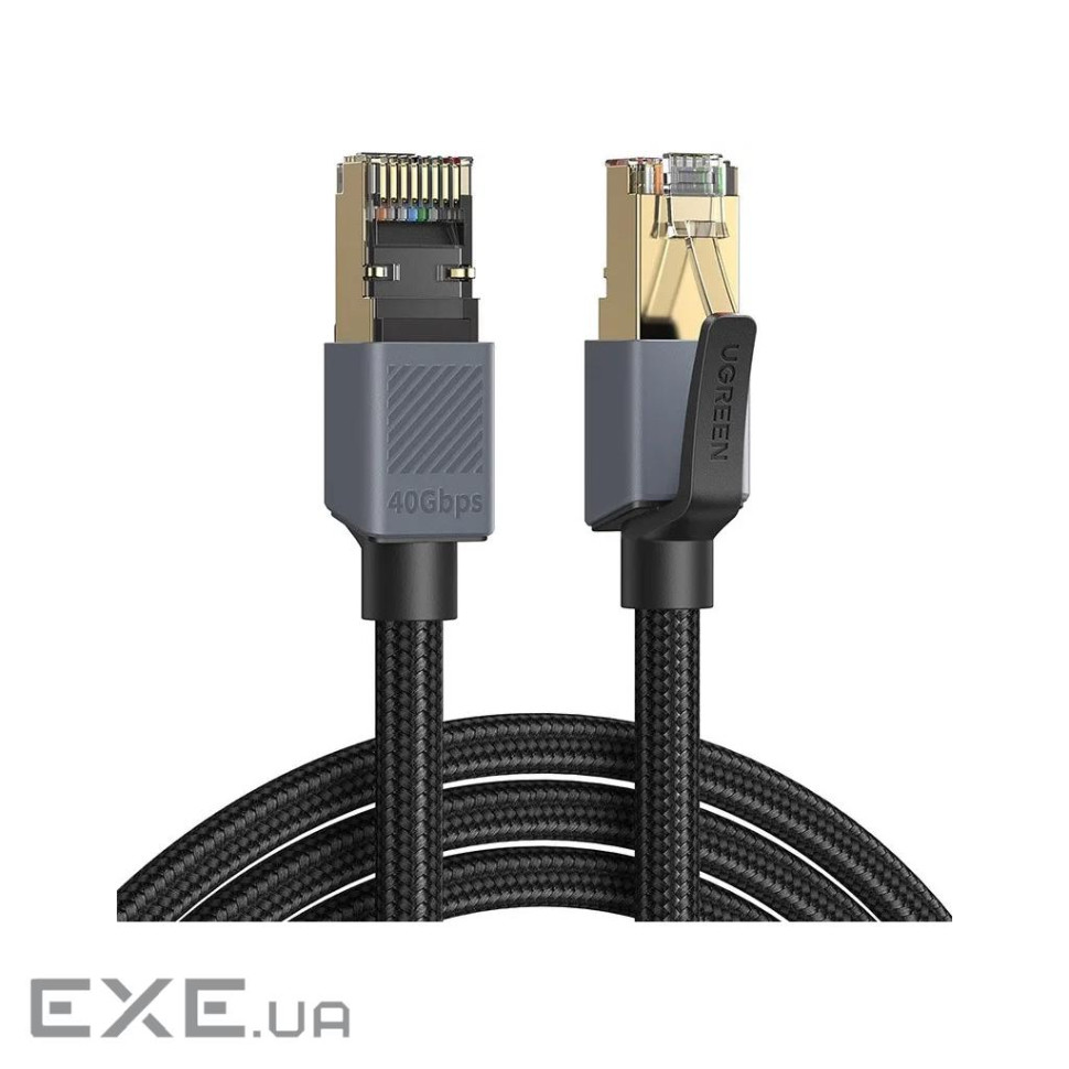 Патч-корд 1m F/FTP cat 8 RJ-45 black 40Gbps 2000MHz Ugreen (95932)