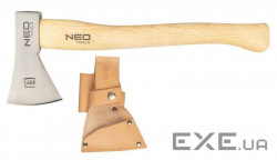 Сокира туристична Neo Tools Bushcraft, обух 400 г, рукоятка з ясеню, шкіряний чохол (63-119) (63-119)