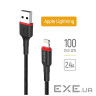 Дата кабель USB 2.0 AM to Lightning 1.0m 2.4А black ColorWay (CW-CBUL064-BK)