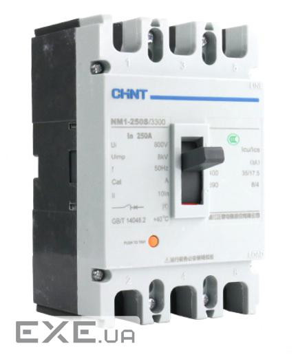 Модульний вимикач CHNT NM1-250S/3300-250А 3P, 380 В. 250A. 8КА/400В, 10КА/800В (NM1-250S / 3300-250)