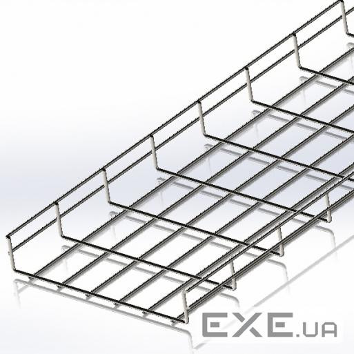 Лоток сітчастий WBC 300х50 мм, проволока D5 мм, белый цинк, 2,5 м (CMS-WBC5-30050Z)