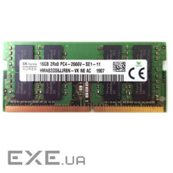 Модуль пам'яті SO-DIMM DDR4 16GB 2666 Hynix original С19 (HMA82GS6JJR8N-VK)