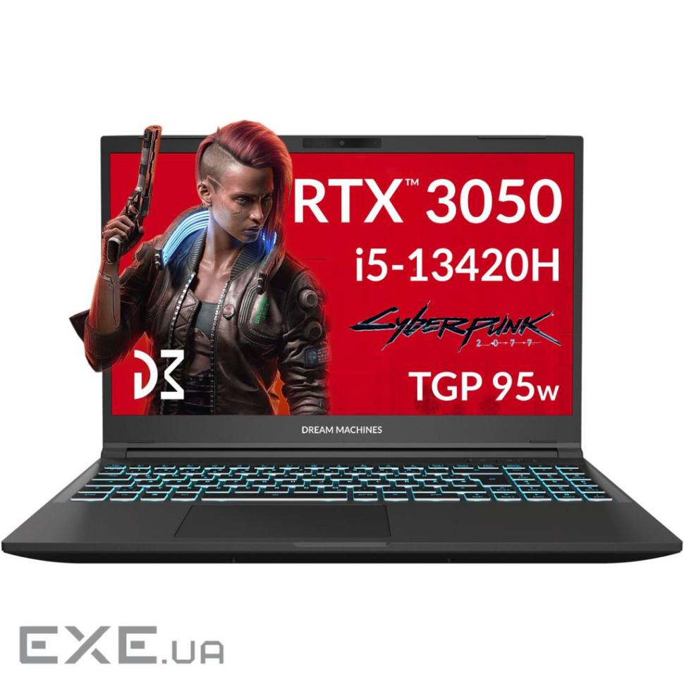 Dream Machines RG3050-15UA71 15.6” FHD 144Hz/i5-13420H/16 GB/SSD 1TB/RTX3050/GLAN/DOS