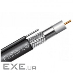 Кабель телевізійний FinMark RG-660, CU, +steel wire, 305м, black (F660BVMcu_305_black)