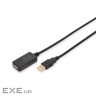 Дата кабель USB 2.0 AM/AF 5.0 m active Digitus (DA-70130-4)