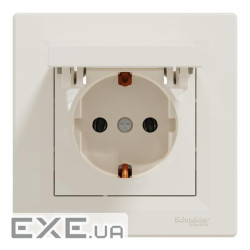 Розетка Schneider Electric ASFORA з кришкою, крем (EPH3100123)