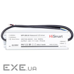 Блок живлення HiSmart 24V, 8.5A, 200W, PFC, IP67 (NPF-200-24)