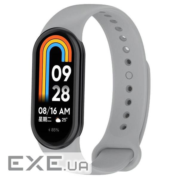 Силіконовий ремінець BeCover для Xiaomi Mi Smart Band 8 Light Gray 709403)