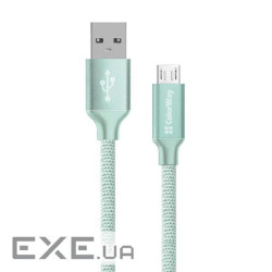Дата кабель USB 2.0 AM to Micro 5P 2.0m mint ColorWay (CW-CBUM009-MT)