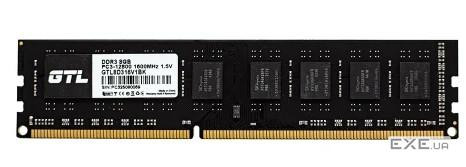 Пам"ять 8Gb DDR3, 1600 MHz, GTL, 11-11-11-28, 1.5V (GTL8D316V1BK)