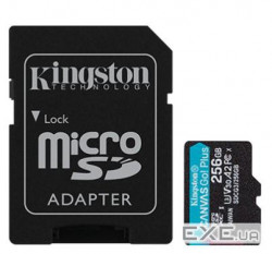 Карта пам'яті Kingston 256GB microSDXC class 10 UHS-I U3 A2 Canvas Go Plus (SDCG3/256GB)