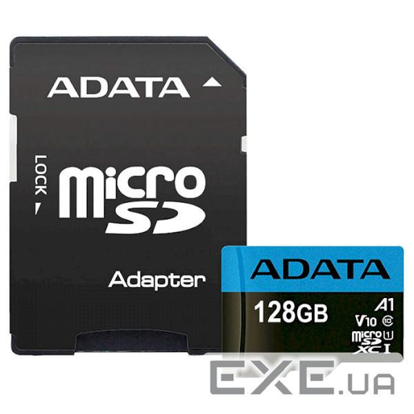 Карта пам'яті ADATA microSDXC Premier 128GB UHS-I V10 A1 + SD-adapter (AUSDX128GUICL10A1-RA1)