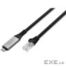 Дата кабель USB-C to RJ45 Ethernet 2.0m CAT6A S/FTP 1Gbps LSZH Digitus (AK-300601-020-S)