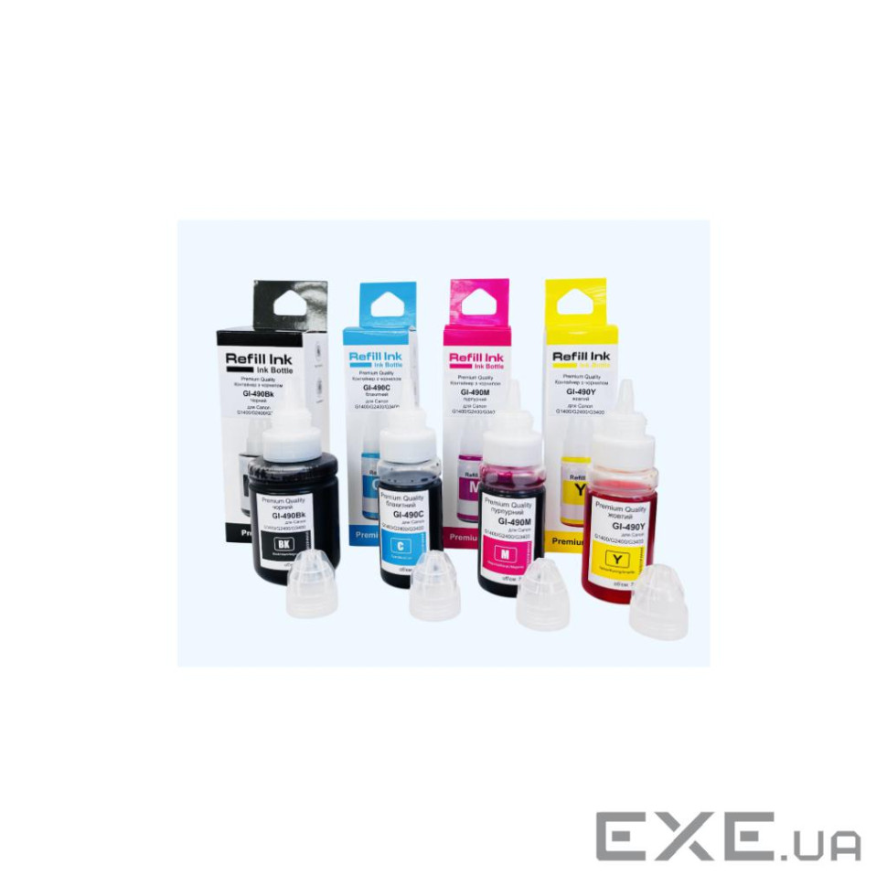 Чорнило Premium Quality Canon GI-490 SET B135ml, C/M/Y 70ml (70264942)