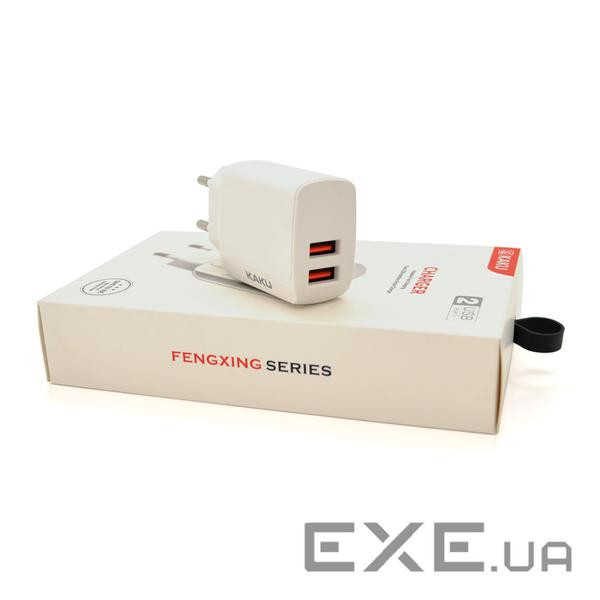 СЗУ AC100-240V iKAKU KSC-179 FENGXING, 2xUSB, 2.4A, White, Box (KSC-179-FENGXING)
