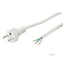 Кабель живлення пристроїв FreeEnd-IEC (Schuko) M/M 3.0m, 3x0.75mm прямий Pigtail, білий (75.05.0504-1)