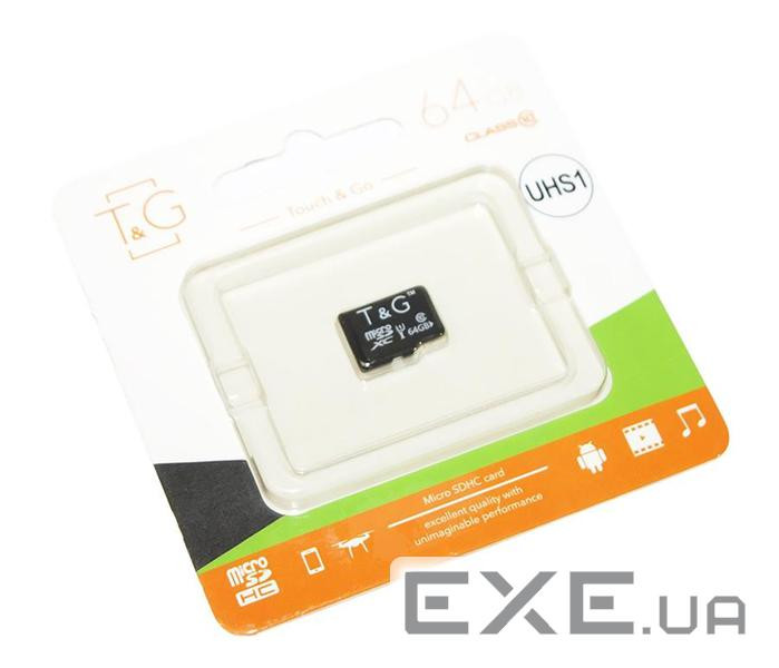 Карта пам'яті microSDXC, 64Gb, Class10 UHS-I, T&G, без адаптера (TG-64GBSDCL10-00)