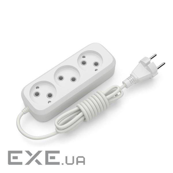 Подовжувач мережі Electrum C-ES-1787 5.0m, 3 троянд , white