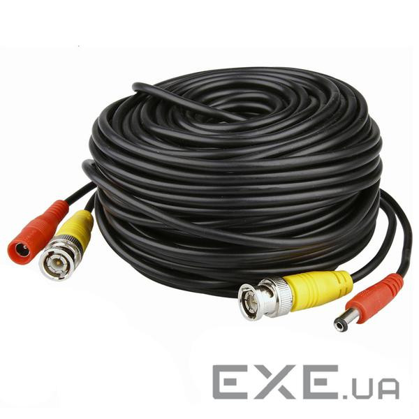 Патчкорд комбінований коаксіальний+живлення BNC+DC 50m, чорний Q25