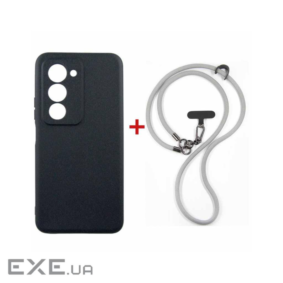 Чохол до мобільного телефона Dengos Case + Cross-body Strap Xiaomi Redmi 15 Black+Gr (DG-KM-CCRB-43)