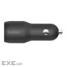 Зарядний пристрій Belkin Car Charger (24W) Dual USB-A, USB-A - Lightning, 1m, black (CCD001BT1MBK)