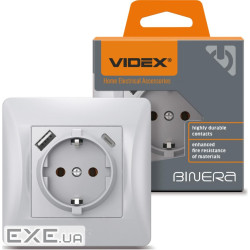 Розетка Videx VF-BNSK1GUC-SS