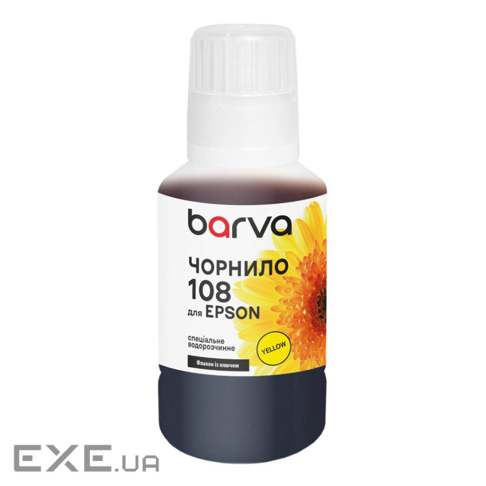 Чорнило Barva Epson 108 140 мл, yellow, special, OneKey (E108-1012)