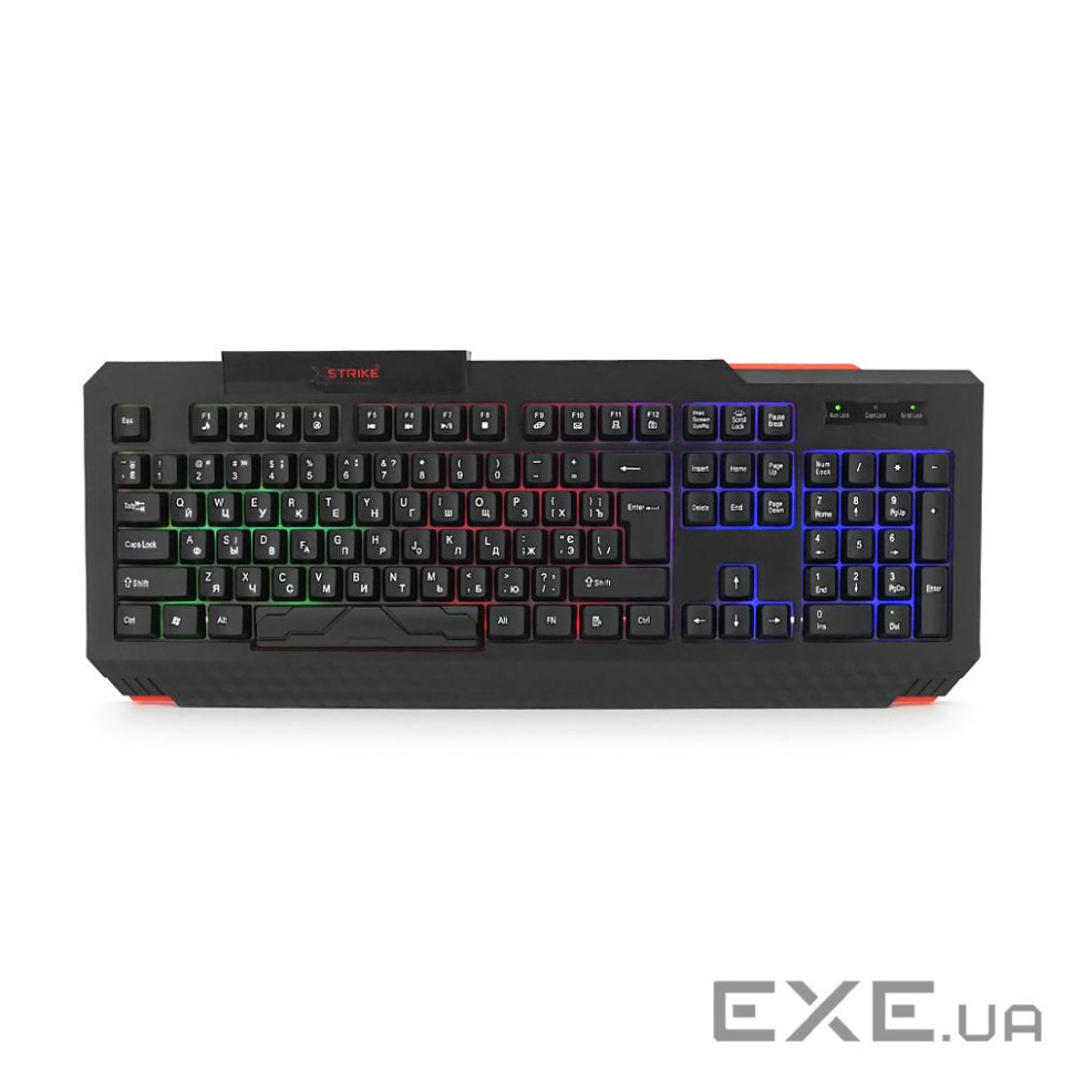 Клавіатура USB XSTRIKE XS-1022, довжина кабелю 150см, RGB підсвічування, Eng / Укр / Рус, 460х175х35