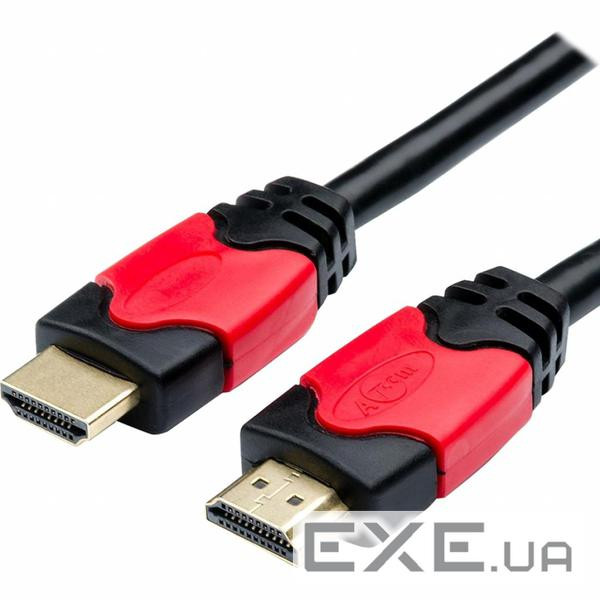 Кабель мультимедійний HDMI M to HDMI M 30.0m V2.0 red/gold Atcom (24930)