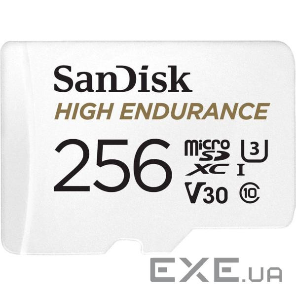 Карта пам'яті SanDisk 256 GB microSDXC High Endurance UHS-I U3 V30 + SD adapter (SDSQQNR-256G-GN6IA)