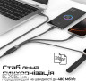 Дата кабель USB-C to 2xUSB-C 100W + Apple Watch 5W 1.4m FUSION-CCW black Promate (fusion-ccw.black)